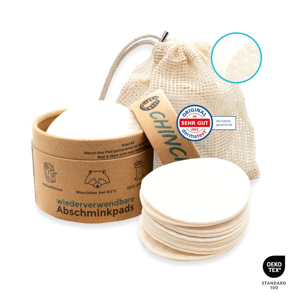 Chinchilla uudelleenkäytettävät ekologiset meikinpoistolaput