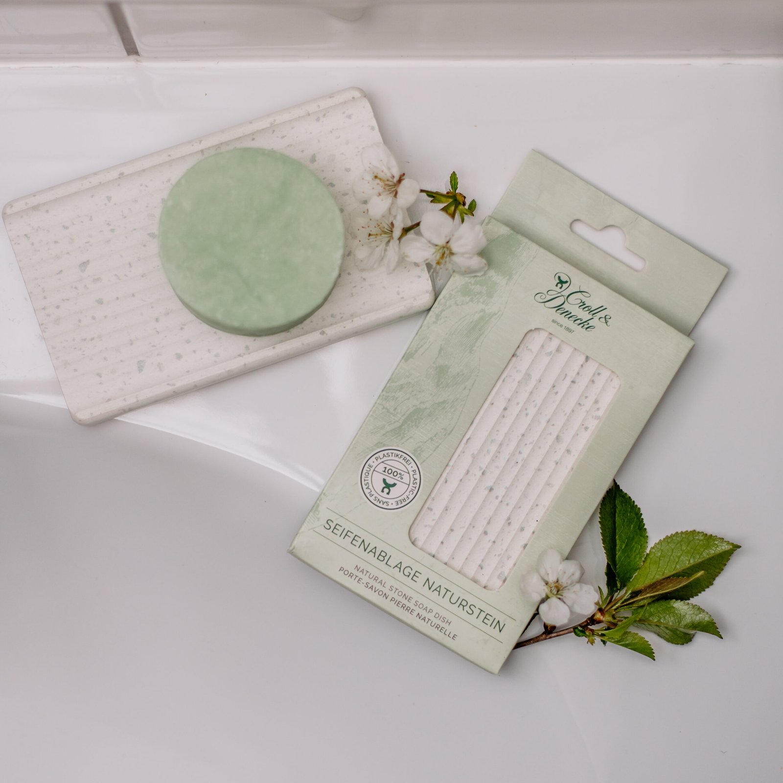 Croll & Denecke luonnollinen piimaakivi saippua-alusta