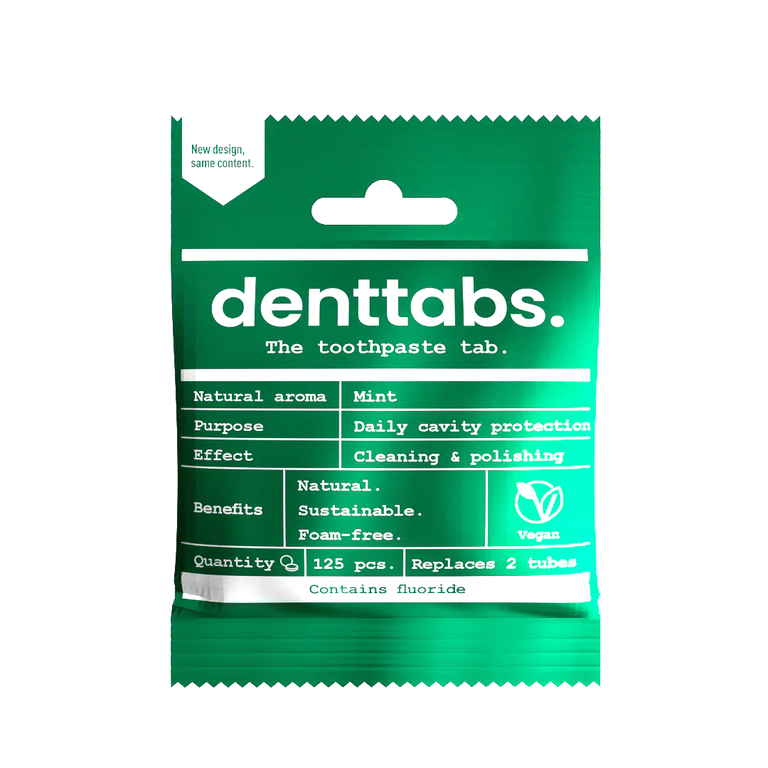 Denttabs hammastahnatabletit fluorilla (minttu), 125 tbl