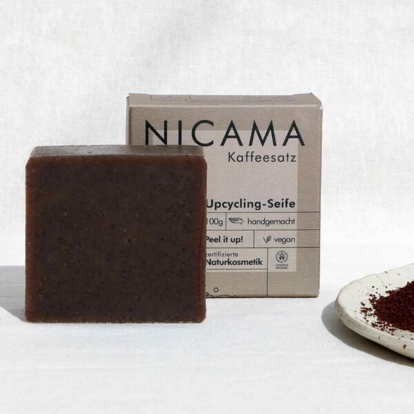 NICAMA zero waste kuorintasaippua kahvilla, 100g (3) NICAMA zero waste kuorintasaippua kahvilla, 100g