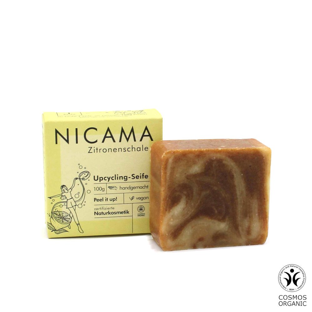 NICAMA zero waste kuorintasaippua sitruunankuorella, 100g