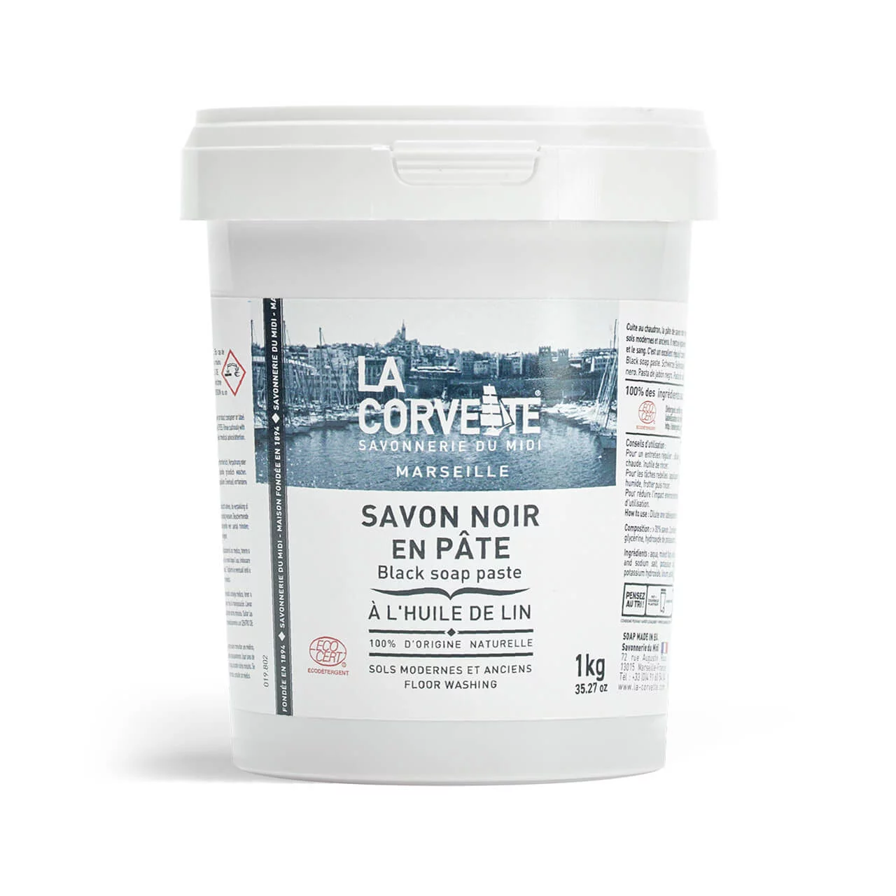 La Corvette mustasaippuapasta (Savon Noir) pellavansiemenöljyllä 1kg