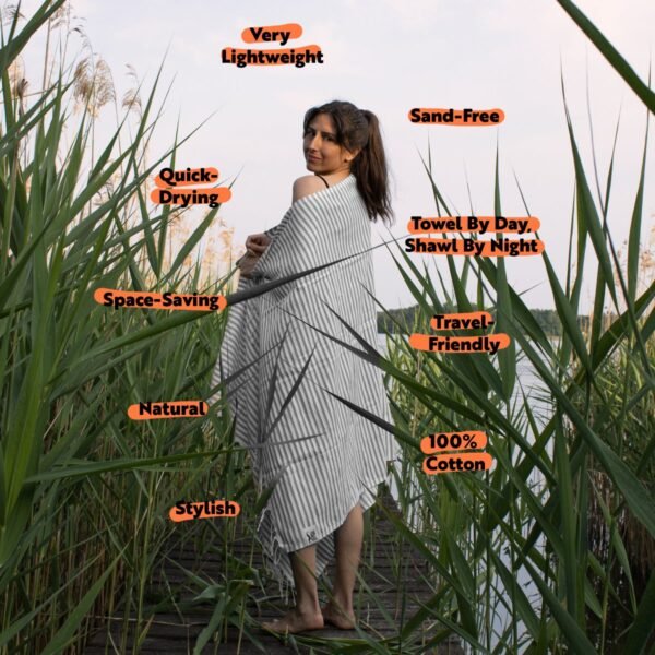 Hello Turco puuvillapyyhe Cool Gray