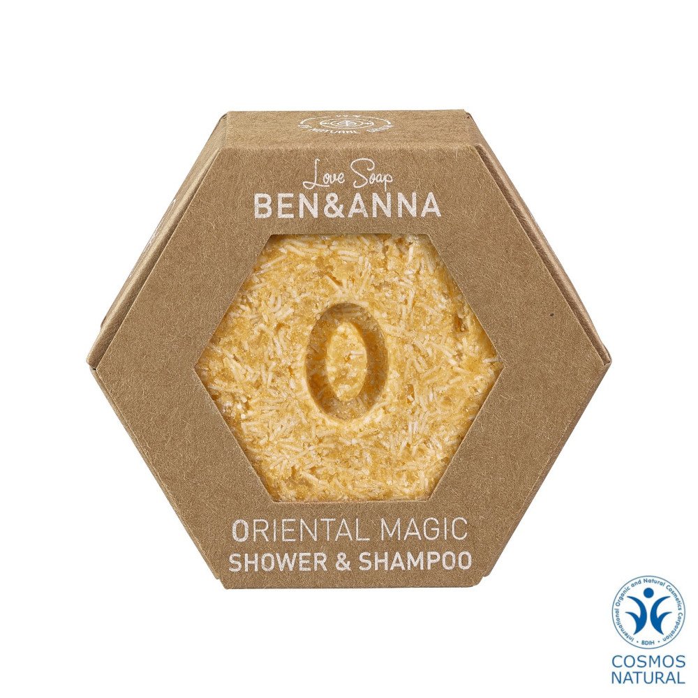 Ben & Anna Oriental Magic kiinteä suihkugeeli ja palashampoo 60g